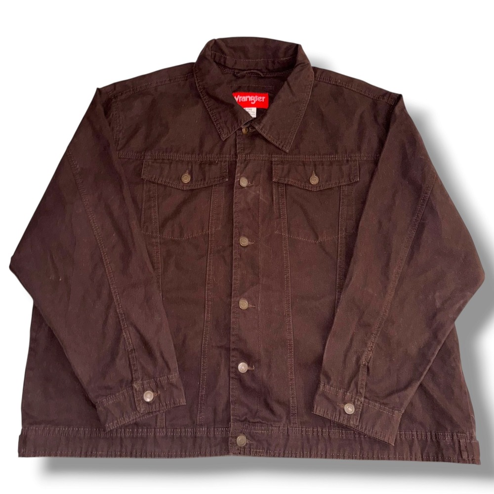 Wrangler Trucker Jacket Mens 3XL Brown Flex Cotton Canvas 214281U-WAB NWT
